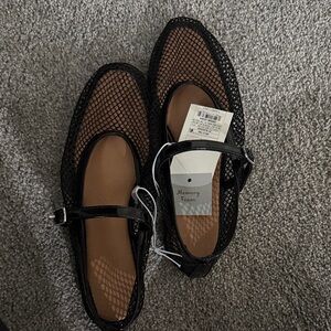 A New Day NWT Black Mesh Mary Jane Flats with Memory Foam Size 7